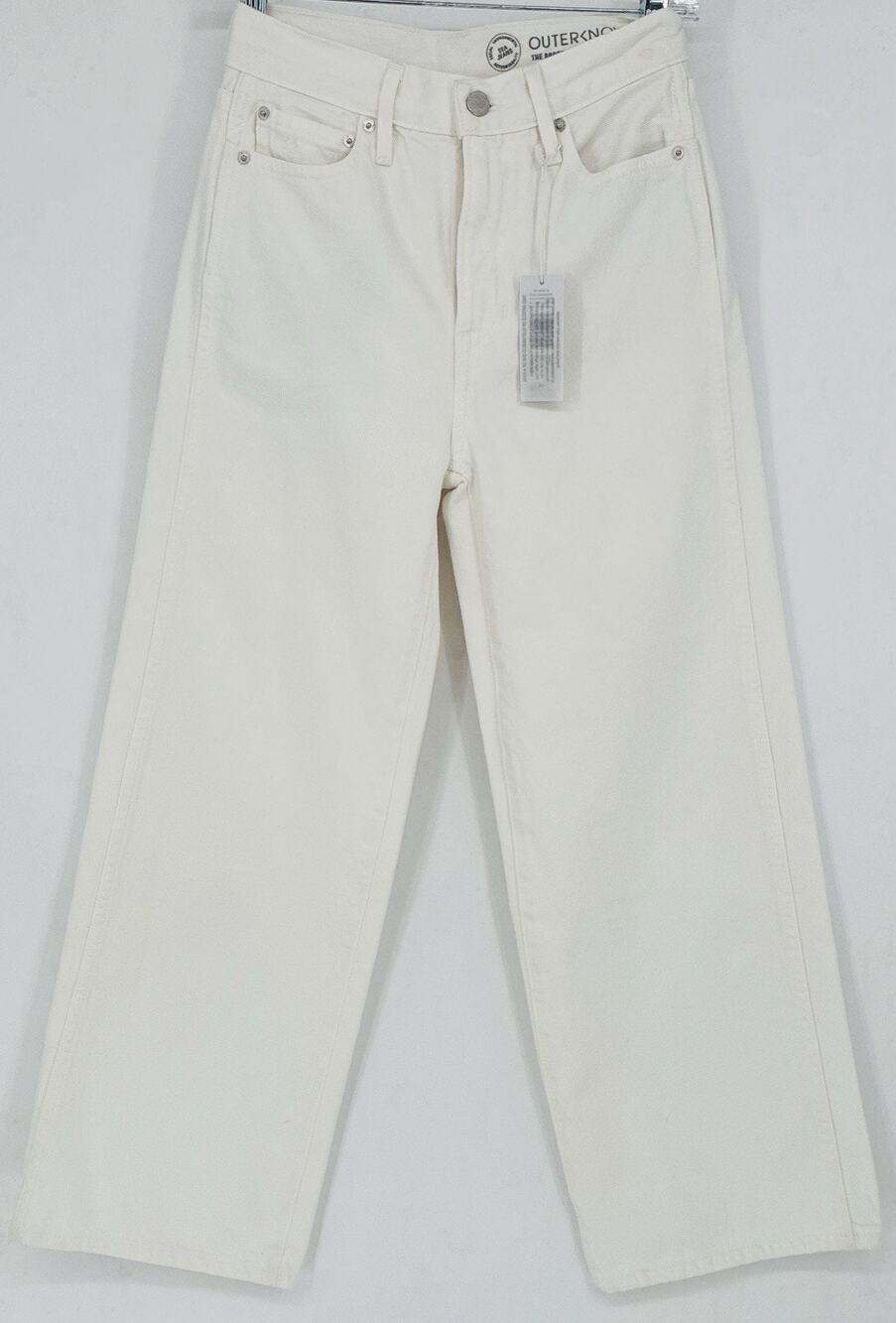 NWT Outerknown Sz 24 White The Brook Wide Leg Denim Beachwood Organic Ctn Jeans